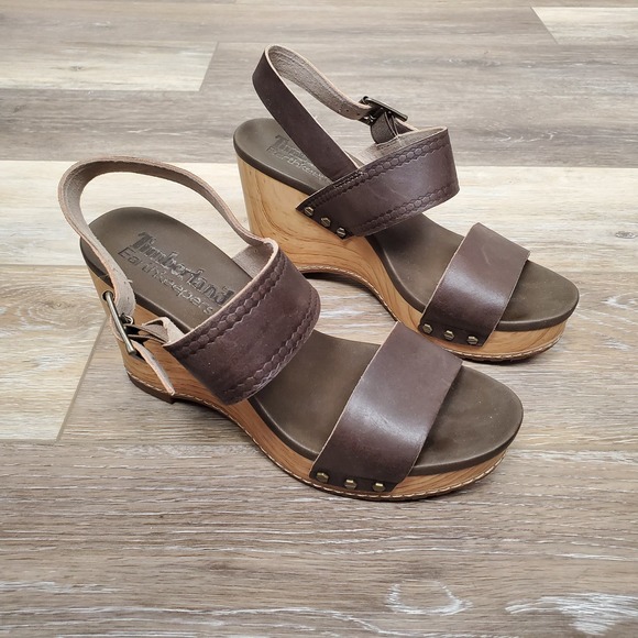 Timberland Shoes - 10%OFF🌲 Timberland Earthkeepers Dark Brown Leather Clog Wedge Sandals 6